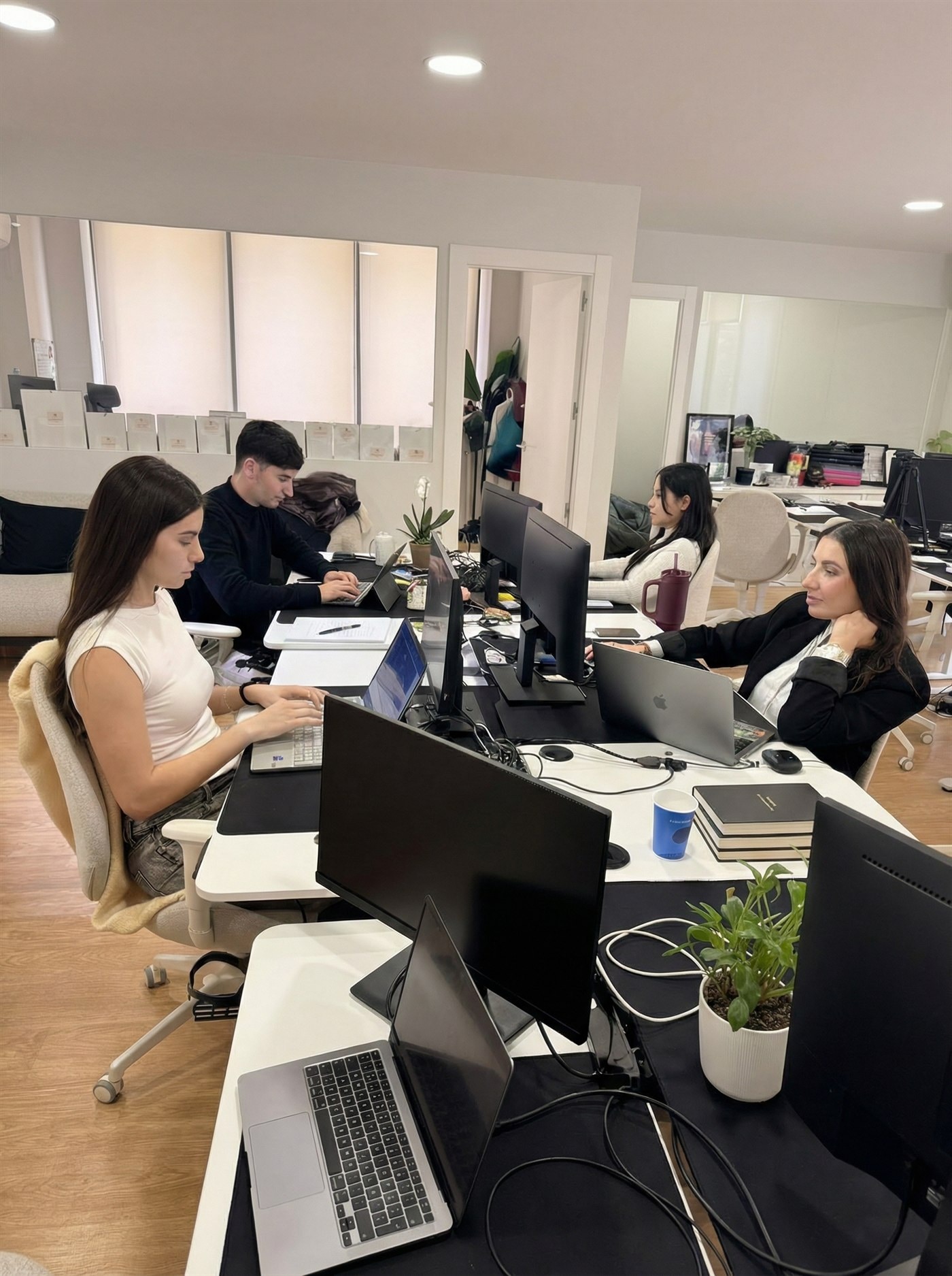 Equipo de Blum trabajando en la oficina